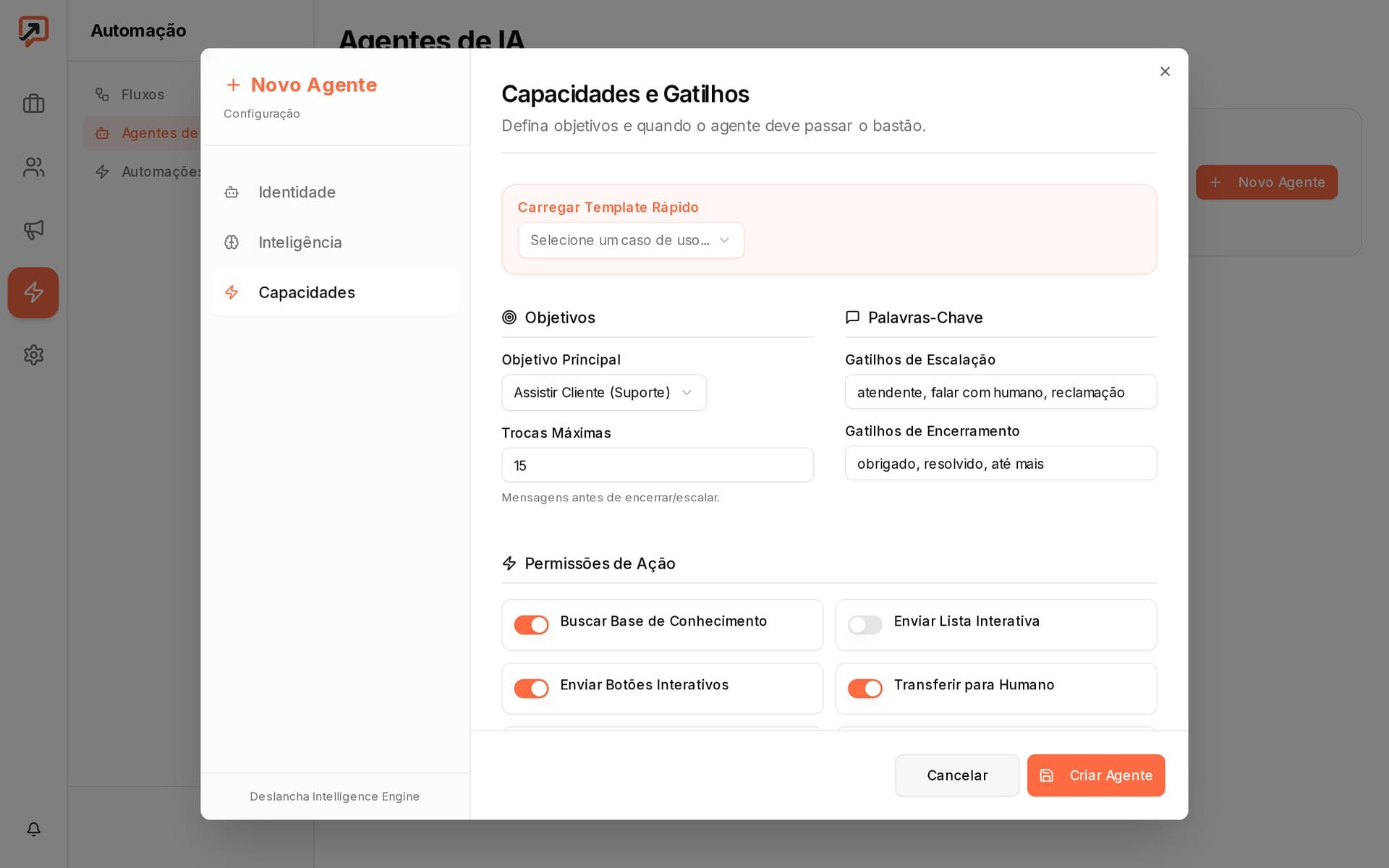 Deslancha — AI agent capabilities