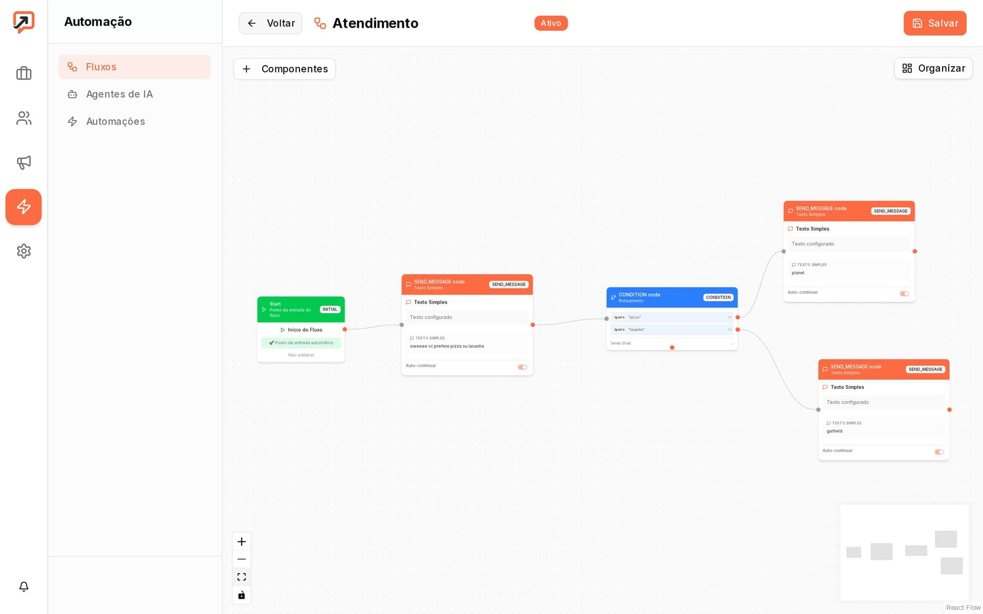 Deslancha — automation flow builder