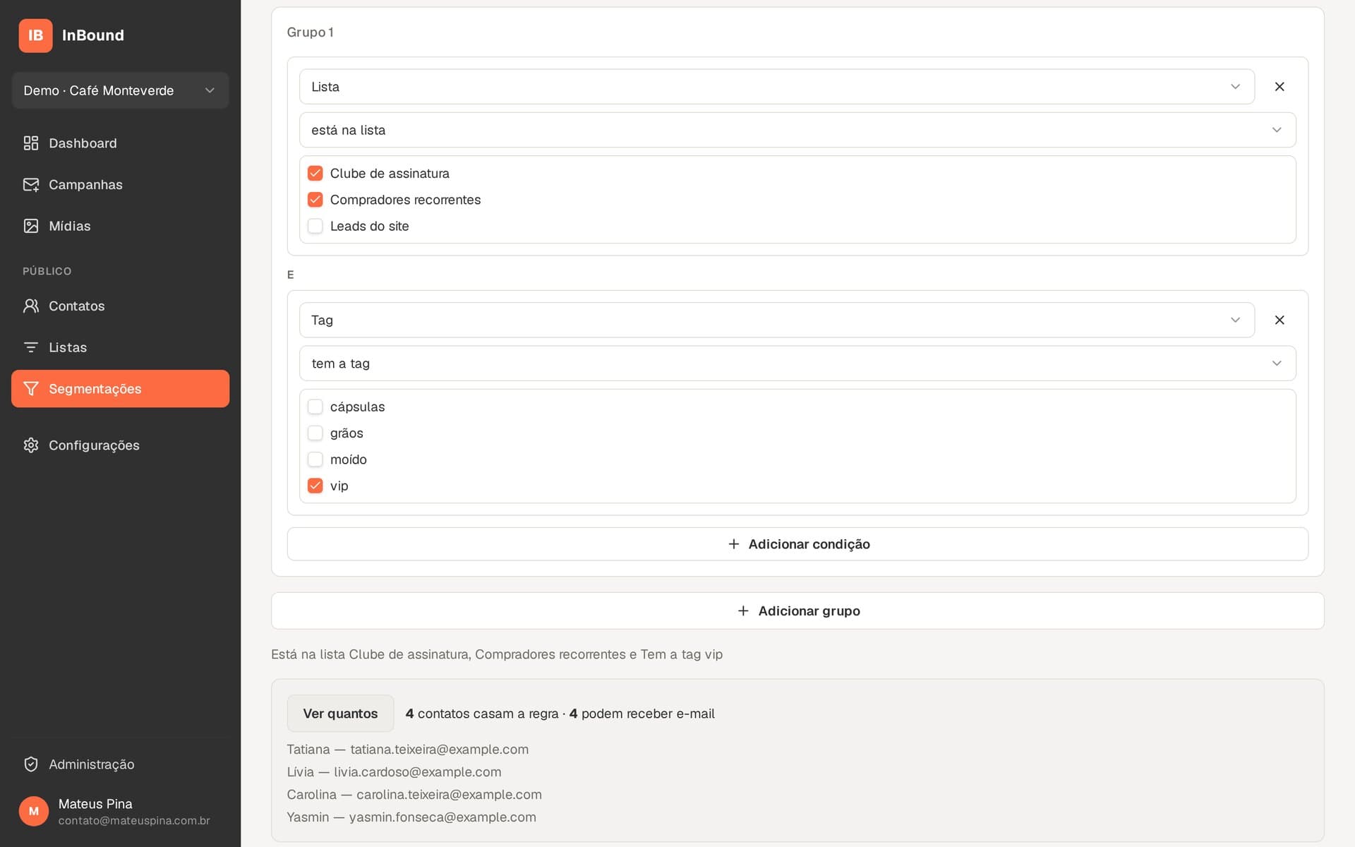 InBound — segment rules